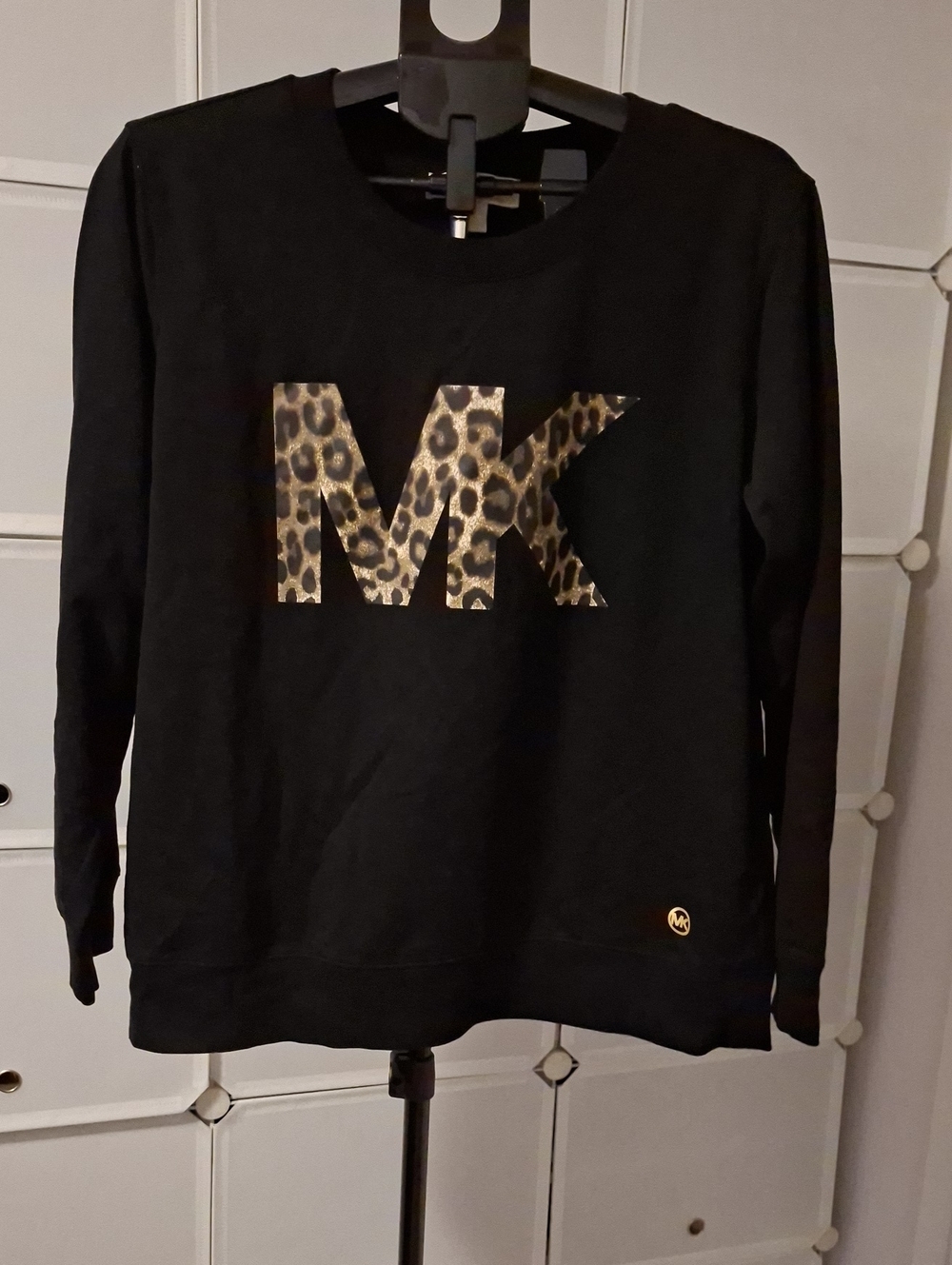Michael Kors Black Sweatshirt with Leopard MK Graphic